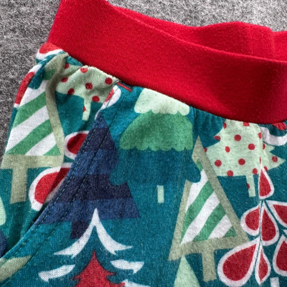 Matilda Jane Boys Christmas Tree Pajama Set Size 4 Blue Stripe Red Green Holiday - Picture 4 of 13